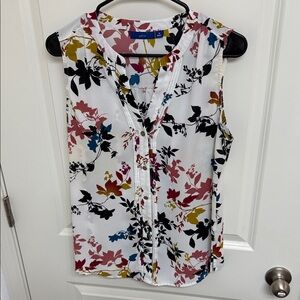 Apt. 9 Women's Floral Button-Down Blouse - White, Red, Blue, Yellow